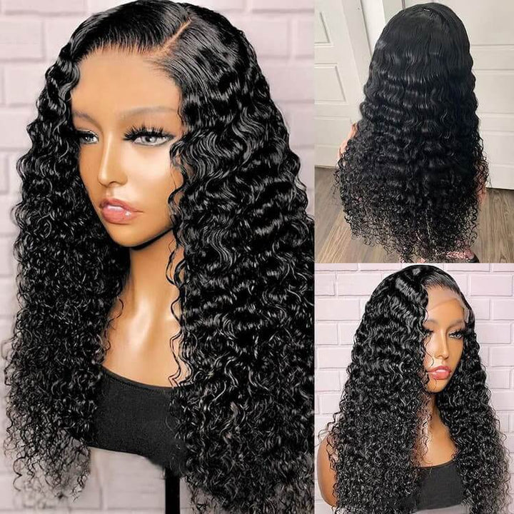Deep Wave 360 Lace Front Wigs Pre Plucked Natural Hairline Real Human Hair Wigs for Black Women-GeetaHair