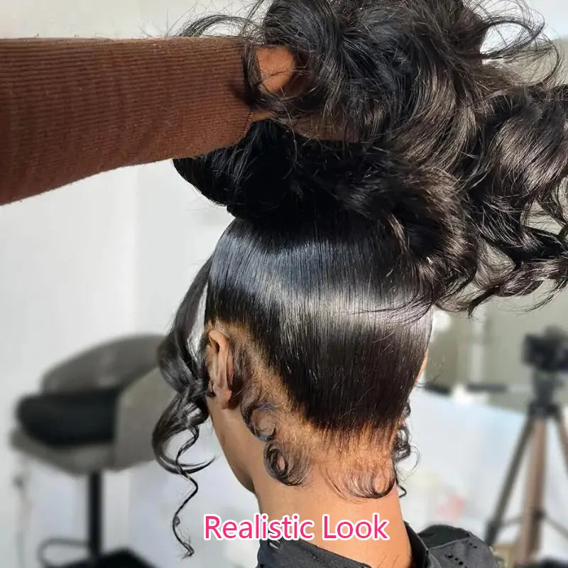 Human Hair 360 Lace Front Wigs Body Wave 360 Lace Wig Transparent Lace Frontal Wigs Black Color - GeetaHair