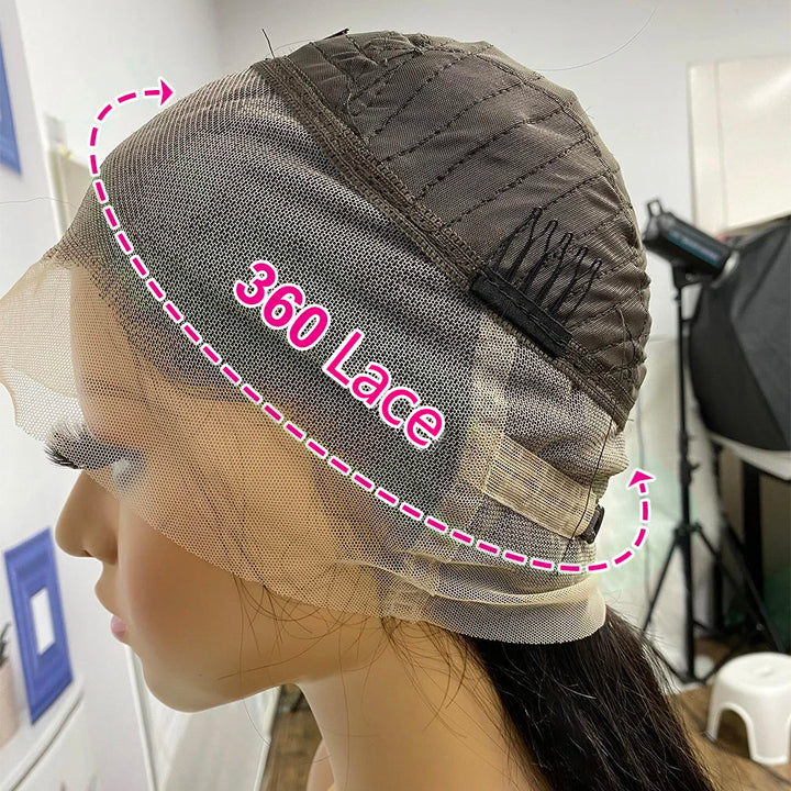 Kinky Straight Hair Wig 360 Hd Transparent Lace Front Wig Human Hair Wigs For Women Full End Glueless Brazilian Hair-GeetaHair