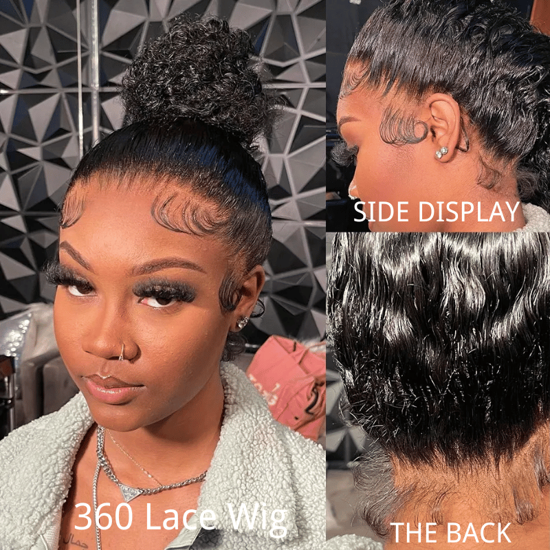 360 HD Lace Front Human Hair Wigs Invisible Water Wave Lace Front Wig With Pre Plucked Hairline For Black Women-Geetahair