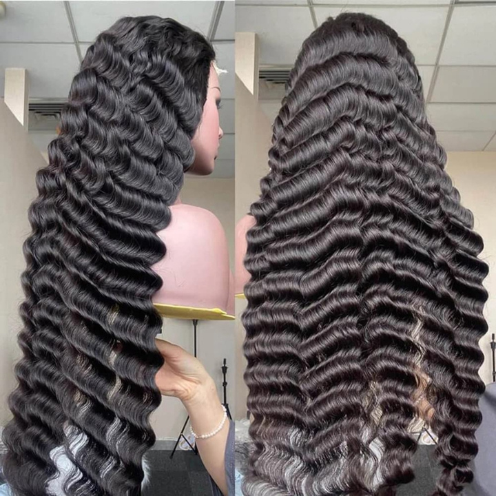 40 Inch Long Black Hair Loose Deep Wave HD Lace Front Wig Super Long Length Human Hair Wigs For Women