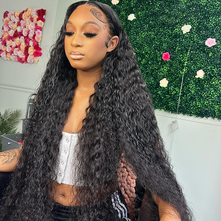 40 Inch Long Black Hair Curly HD Lace Front Wig Super Long Length Human Hair Wigs For Women