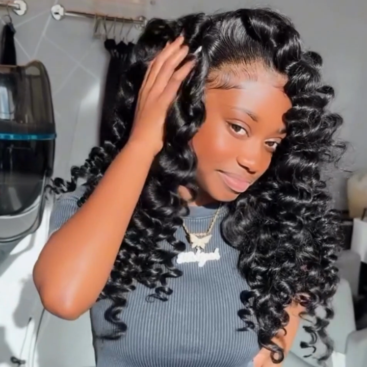 Bouncy Curly Lace Front Wig Pre Plucked Natural Hairline Glueless Wand Curls Real 100% Hunam Hair Wig-geetahair