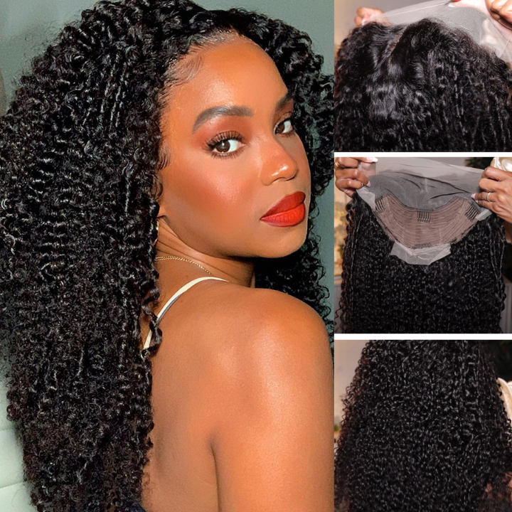 Fluffy Kinky Curly HD Transparent Lace Front Wigs 13x4/6x4 Real Human Hair Wig Pre Plucked Hairline-Geeta Hair
