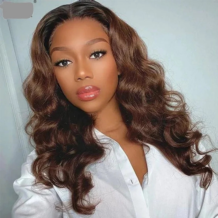 Loose Deep Wave Blue/Reddish Brown/Brown/Burgundy 13x4 Lace Front Wigs Pre Plucked Natural Hairline Human Hair Wigs-Geeta Hair