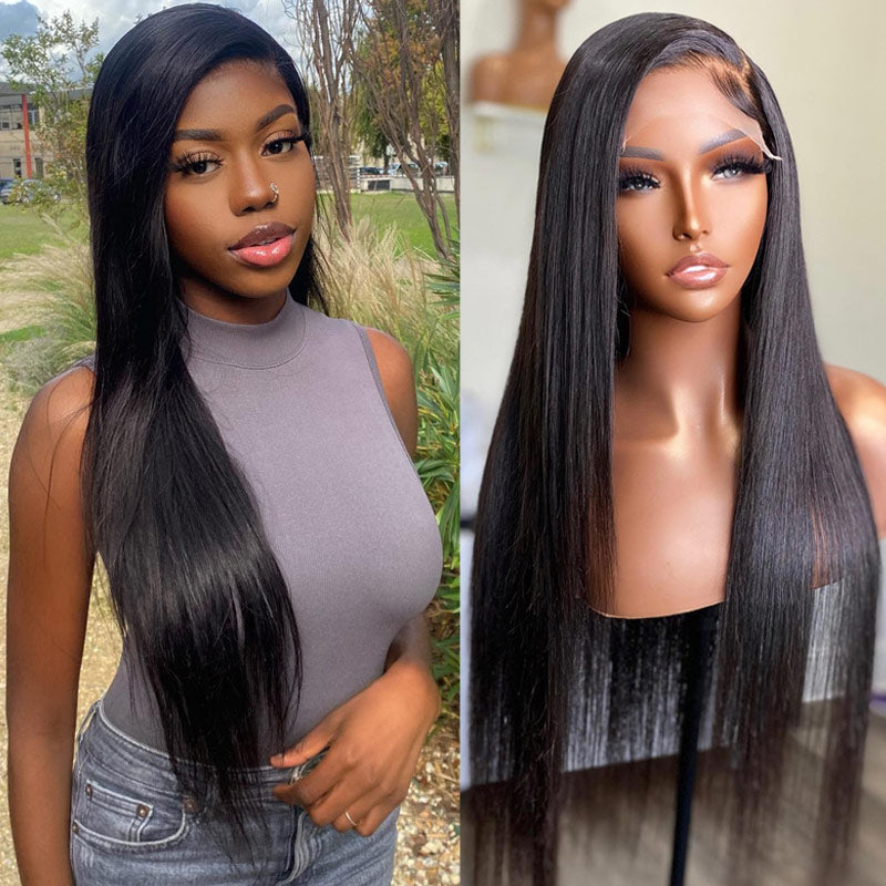 4x4 HD Transparent Lace Closure Wigs Long Straight Hair 100% Virgin Human Hair Wigs-Geeta Hair