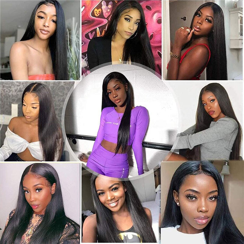 4x4 HD Transparent Lace Closure Wigs Long Straight Hair 100% Virgin Human Hair Wigs-Geeta Hair