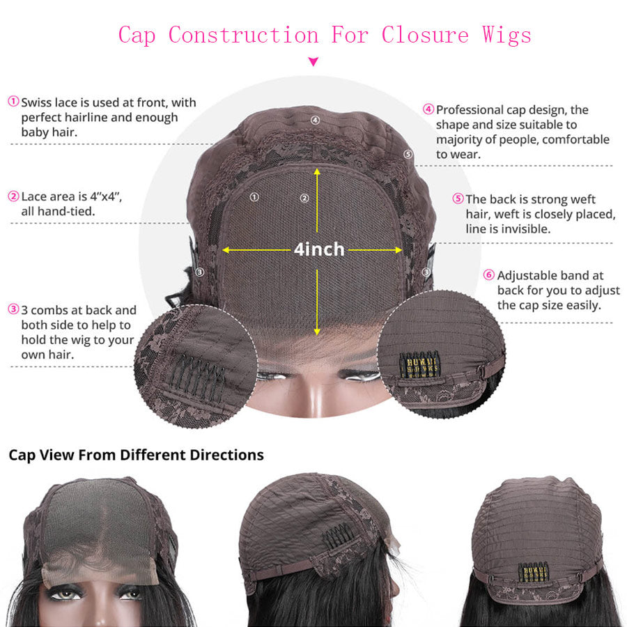 Water Wave Hair 4x4 HD Lace Closure 100% Virgin Human Hair Wig Perfect Hairline With Baby Hair -Geeta Hair