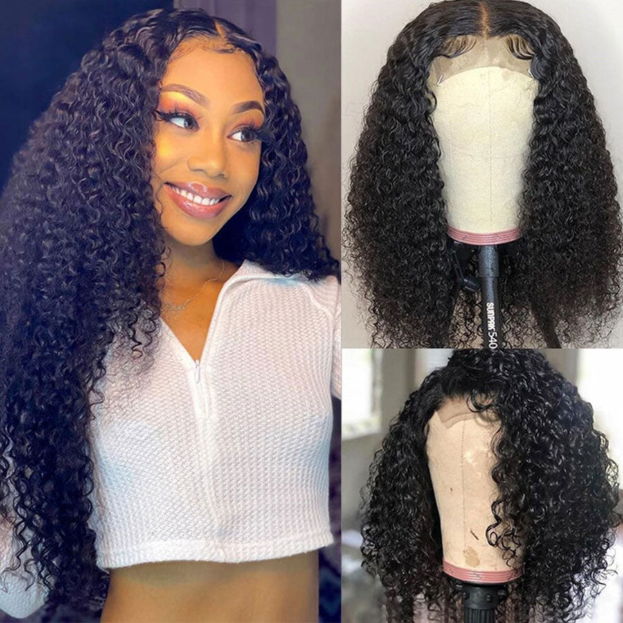 Kinky Curly 4x4 HD Lace Closure Wig Pre Plucked 100% Virgin Real Human Hair Wigs-Geeta Hair