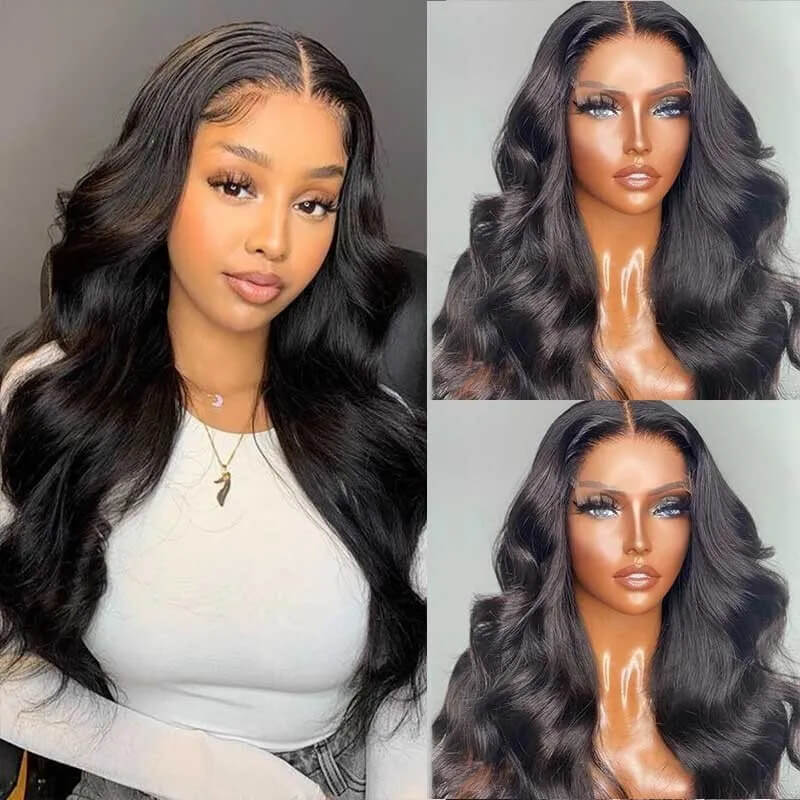 Bogo Sale: $169= 18" Body Wave 4x4 Lace Wig + Pixie Cut Color Bob Wig