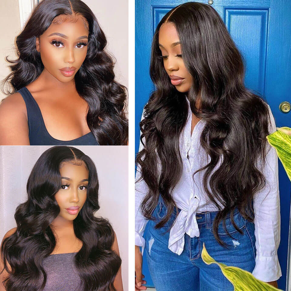 Bogo Sale: $169= 18" Body Wave 4x4 Lace Wig + Pixie Cut Color Bob Wig