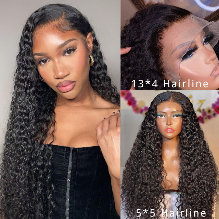 Glueless 5x5 HD Lace Closure Wig Pre Plucked Curly Hair With Baby Hair Natural Hairline Human Hair Wig - Geeta Hair