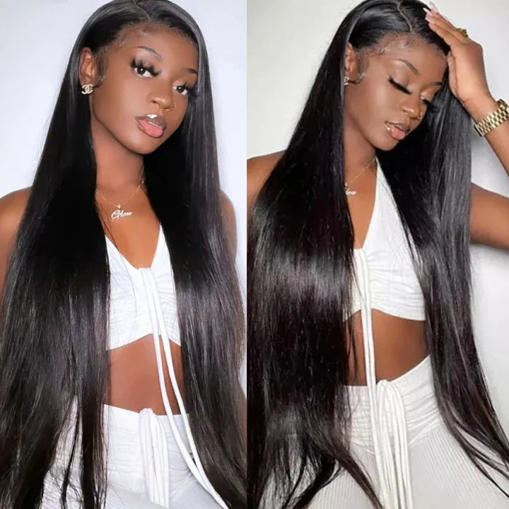 40 Inch Long Black Hair Straight HD Lace Front Wig Super Long Length Human Hair Wigs For Women