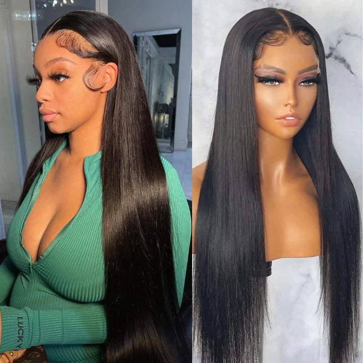 40 Inch Long Black Hair Straight HD Lace Front Wig Super Long Length Human Hair Wigs For Women