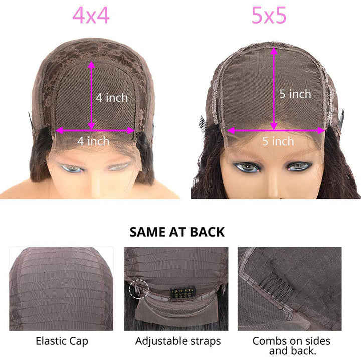 Glueless 5x5 HD Lace Closure Wig Pre Plucked Curly Hair With Baby Hair Natural Hairline Human Hair Wig - Geeta Hair