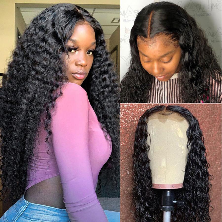 Deep Wave T-part Lace Front Wig Glueless Human Hair Wig-Geeta Hair