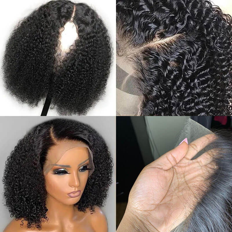 Kinky Curly 4x4 HD Lace Closure Wig Pre Plucked 100% Virgin Real Human Hair Wigs-Geeta Hair