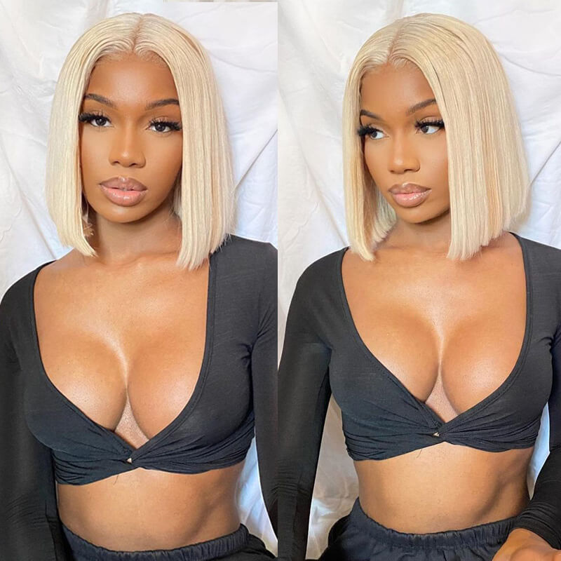Short Straight Hair 613 Bob Wig 13x4 HD Lace Front Wig For Black Women 100% Real Human Hair Wig-Geeta Hair