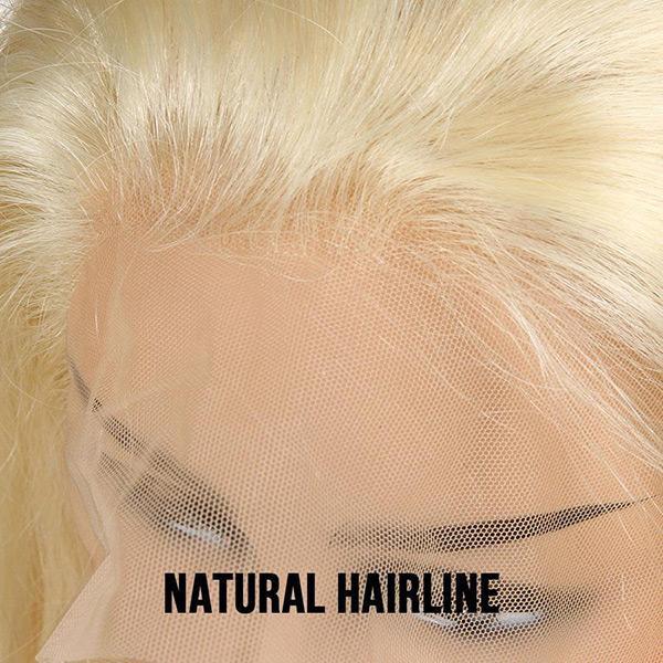 613 Hair Straight 5x5 Closure HD Lace Front Wig Blonde Pre Plucked Glueless Human Hair Wigs
