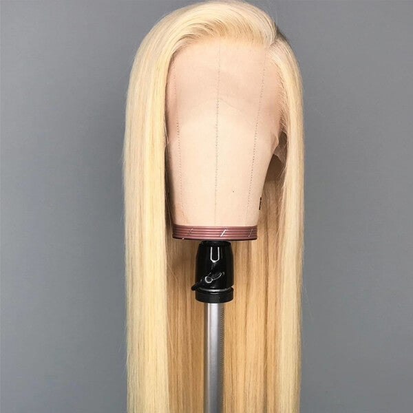 613 Hair Straight 5x5 Closure HD Lace Front Wig Blonde Pre Plucked Glueless Human Hair Wigs
