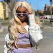 613 Hair Body Wave HD Lace Front Wig With Black Roots Blonde Pre Plucked Glueless Human Hair Wigs