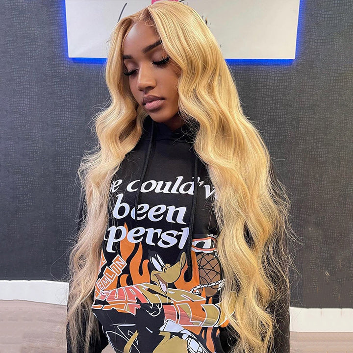 613 Hair Body Wave 5x5 Closure HD Lace Front Wig Blonde Pre Plucked Glueless Human Hair Wigs