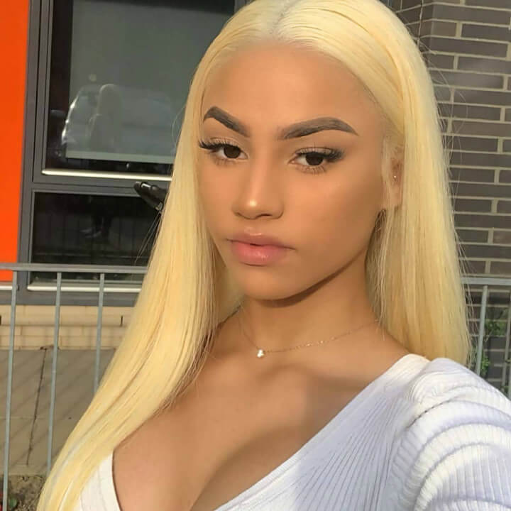 613 Hair Straight 5x5 Closure HD Lace Front Wig Blonde Pre Plucked Glueless Human Hair Wigs