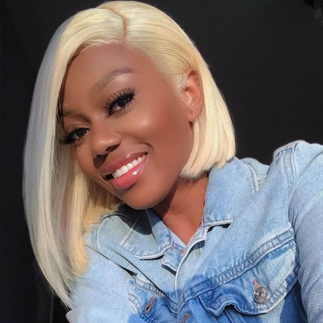 Short Straight Hair 613 Bob Wig 13x4 HD Lace Front Wig For Black Women 100% Real Human Hair Wig-Geeta Hair