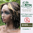 Crazy Flash Sale: Short Bouncy Curly Human Hair Wig T Part Lace Big Spiral Curl Hair Natural Black Color - Only 2 Days