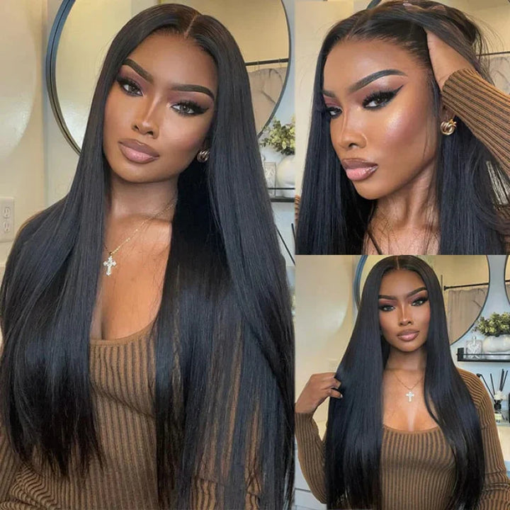 24 Hours Shipping $199=30inch Pre Bleached 13x6 Straight Lace Front Wigs Human Hair 180% Density HD Transparent Glueless Wigs No Code Needed