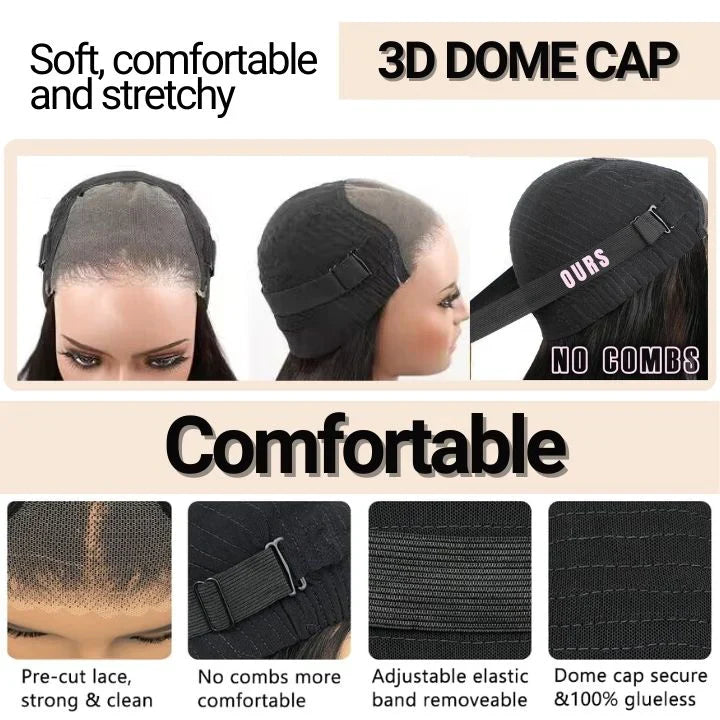 Short Bob Glueless Wigs Fluffy Culry 13x4 Lace Front Human Hair Wig Pre Plucked 250% Density No Code Needed