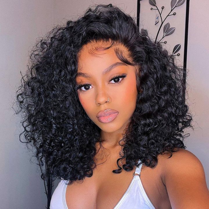 Bogo Sale $259= 26" Curtain Bang Loose Wave Wig + 14" Kinky Curly Bob Wig