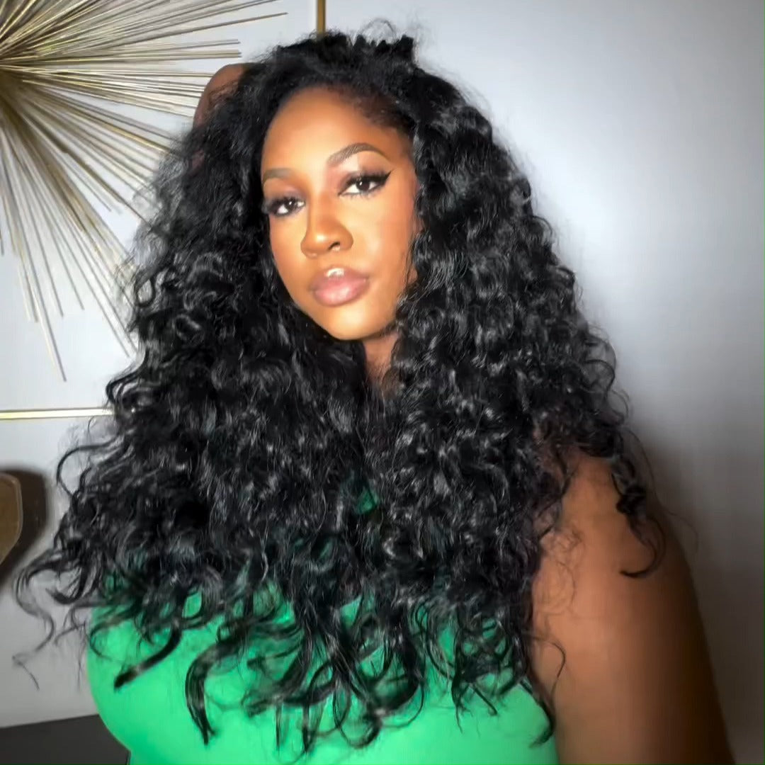 Loose Wave Glueless Wig 13x4 HD Lace Front Wig Pre Plucked Hairline 100% Real Water Wave Human Hair Wig