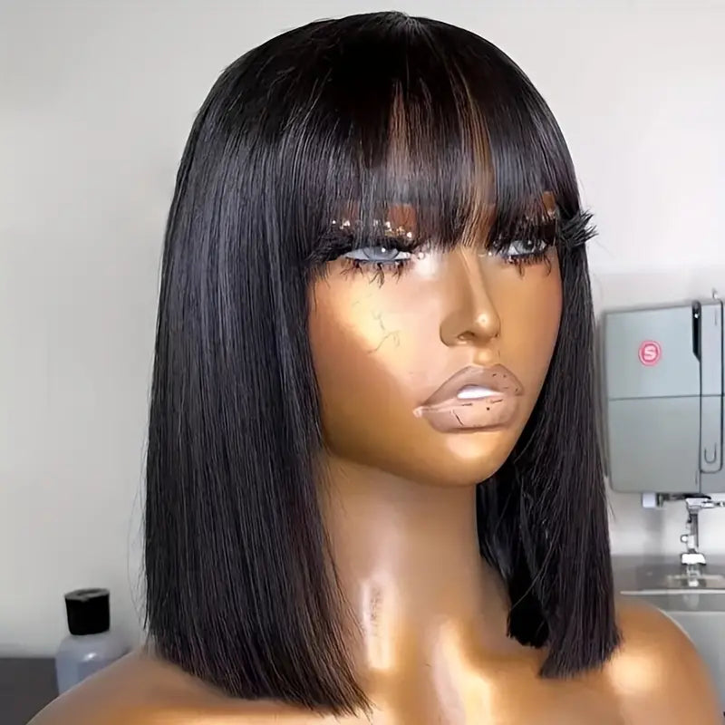 Bogo Sale: $179=V Part Curly 16" Wig + 10" Bob Straight Wig With Bangs