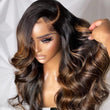 Balayage Light Brown Body Wave Glueless Transparent Lace Front Wig Highlight Pre Plucked Hairline Human Hair Wigs-GeetaHair