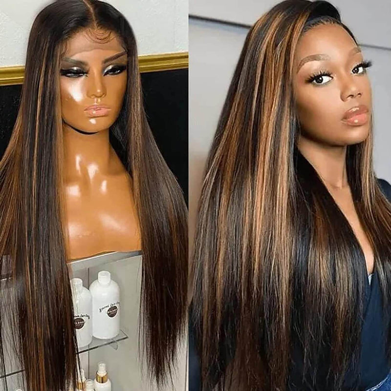 Buy 1 Get 1 Free: Balayage Blonde Straight/Body Wave 13x4 Hd Lace Wig - Flash Sale