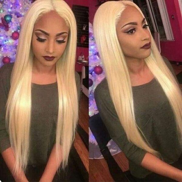 613 Hair Straight 5x5 Closure HD Lace Front Wig Blonde Pre Plucked Glueless Human Hair Wigs