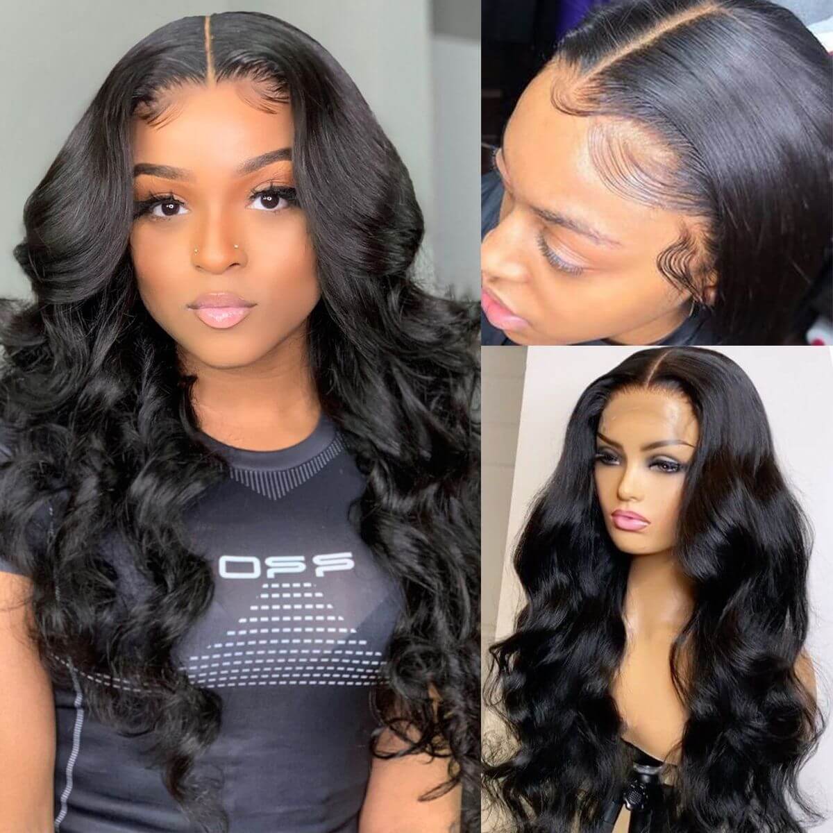 Brazilian Hair Body Wave T Part Lace Wig 100% Virgin Human Hair Natural Color With Baby Hair-Geeta Hair