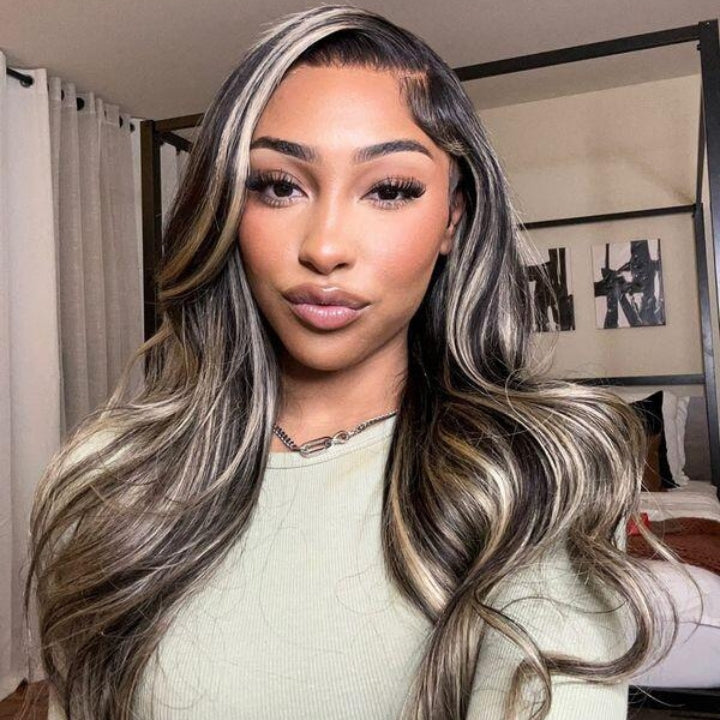 Balayage Body Wave 13x4/4x4 HD Lace Wig For Women Highlight Human Hair Wigs With Baby Hair-Geeta Hair