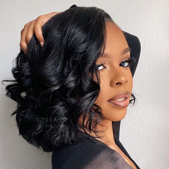 Body Wave Pre Plucked 4x4/13x4 HD Lace Closure Bombshell Curls Human Hair Bob Wigs-Geeta Hair