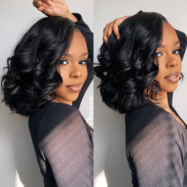 Body Wave Pre Plucked 4x4/13x4 HD Lace Closure Bombshell Curls Human Hair Bob Wigs-Geeta Hair