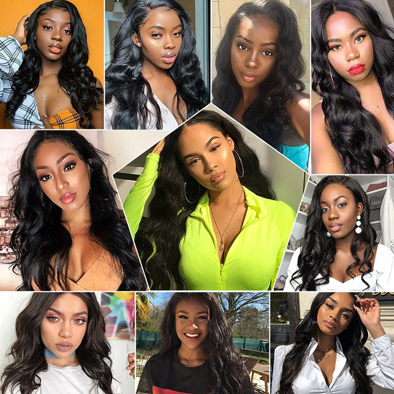 Geeta Hair Body Wave Hair 4 Bundles With 13x4 Lace Frontal Virgin Human Hair