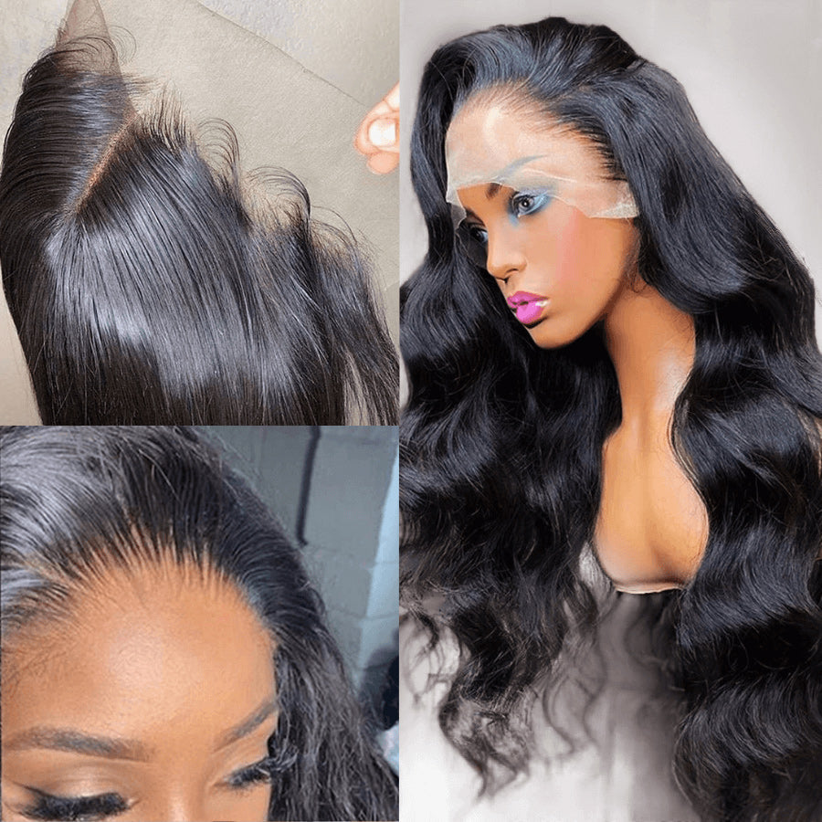 Body Wave 13x4 HD Transparent Lace Front Wig Real Human Hair Wig Natural Hairline With Baby Hair-Geeta Hair