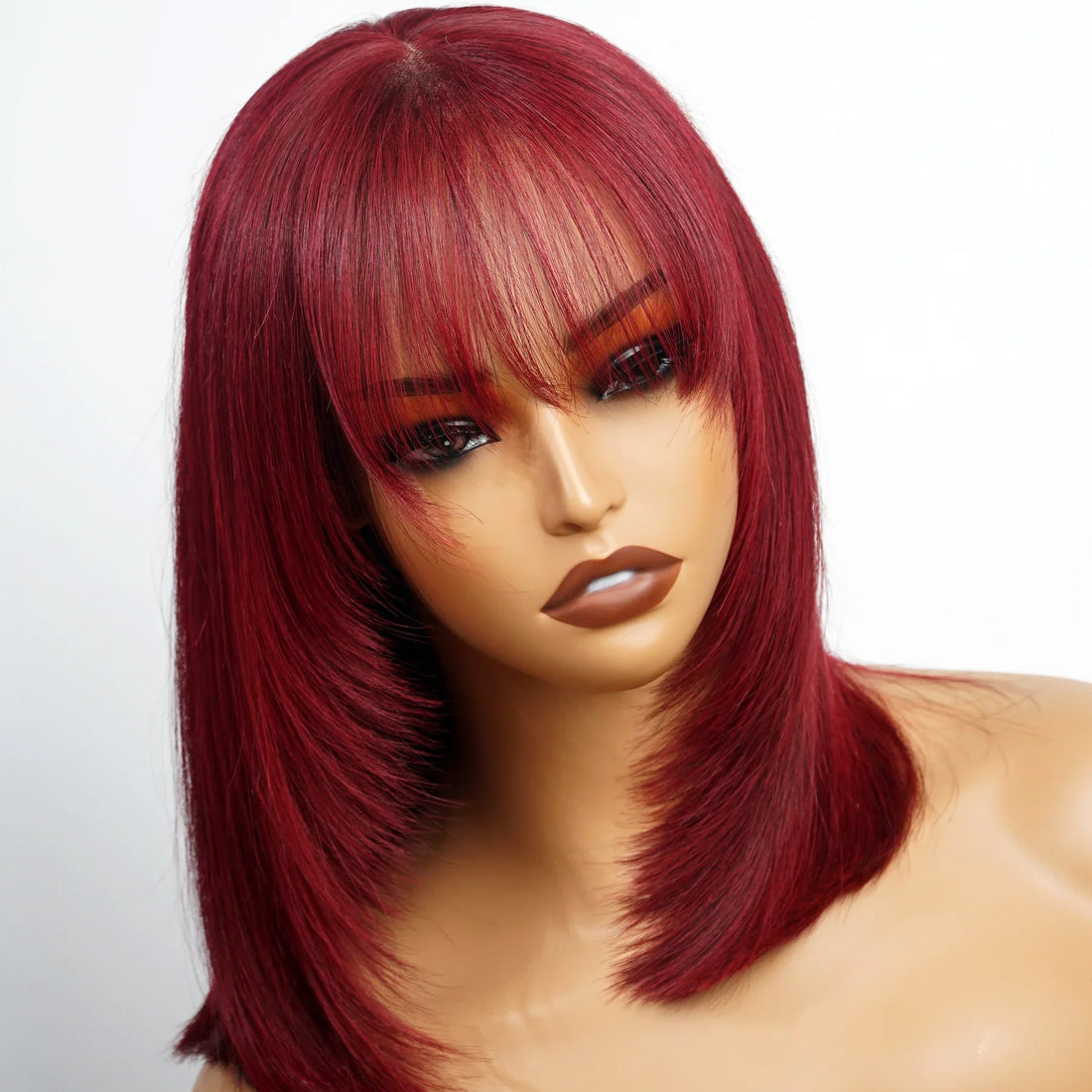 Bogo Sale $199= 16” Braided Water Wave Wig + 14” 99J Straight Bangs Wig