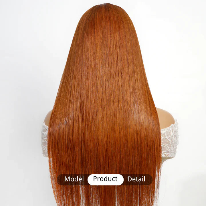 Bogo Sale $279= 24" Ginger Straight Wig + 14" Dark Root Brown Straight Bob Wig