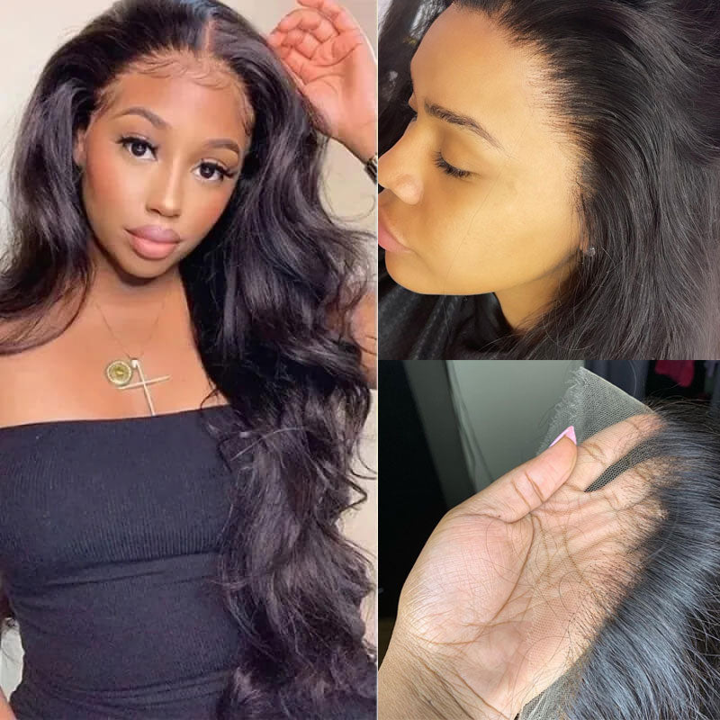 Brazilian Hair Body Wave T Part Lace Wig 100% Virgin Human Hair Natural Color With Baby Hair-Geeta Hair