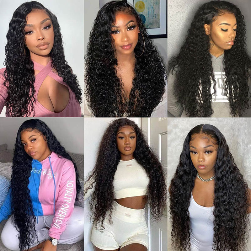 GeetaHair Water Wave 4 Bundles with 13x4 Lace Frontal Best Virgin Human Hair