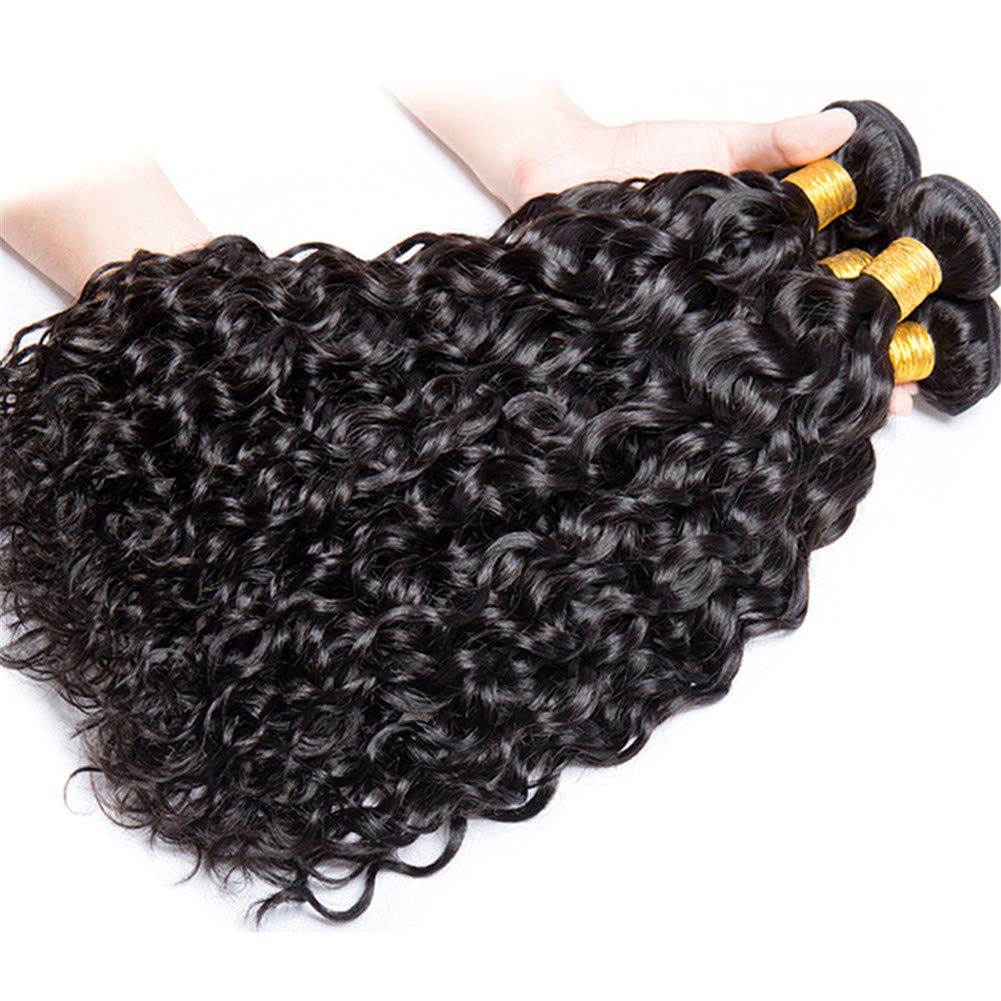 Geetahair Water Wave Hair 4 Bundles With 4x4 Lace Closure Virgin Human Hair