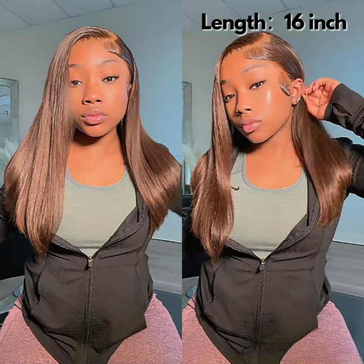 50%+Extra $100 OFF : Brown 4x4 HD Colored Bone Straight Human Short Bob Hair-Flash Sale, Only 2 Days