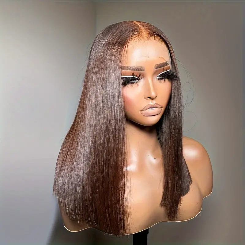 Brown 4x4/13x4 HD Lace Bob Wig Colored Bone Straight Shoulder Length Human Hair Wigs-Geeta hair